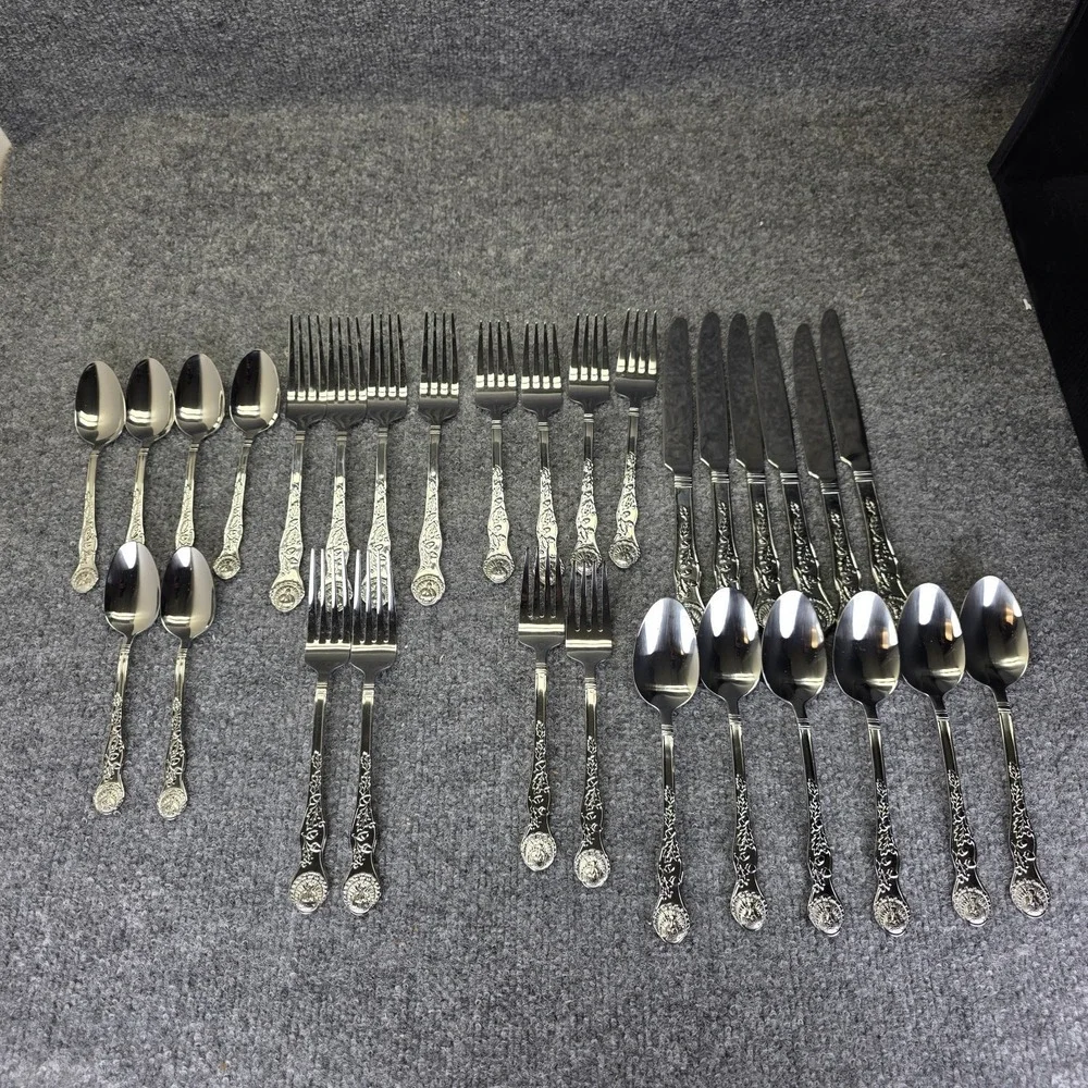 Pfaltzgraff Plymouth Turkey stainless steel flatware 6 Person Setting 30 Pcs